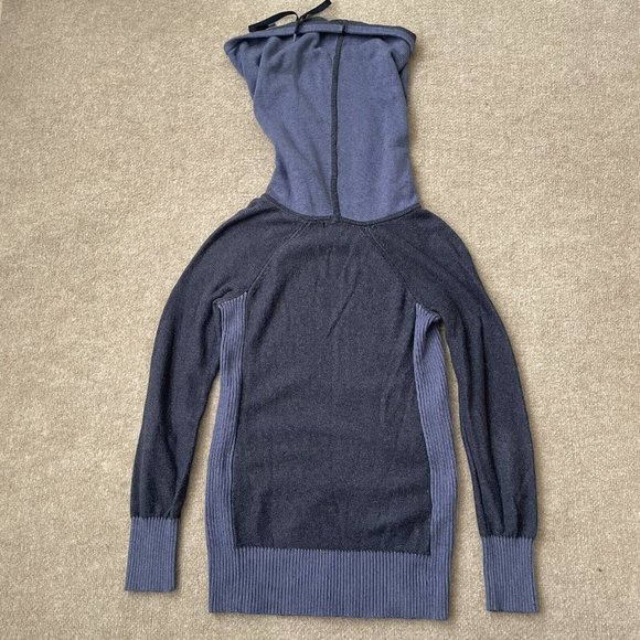 Eddie Bauer Sweater Womens Small Blue Two Tone Cowl Turtleneck Knit Pullover Top - Picture 8 of 8